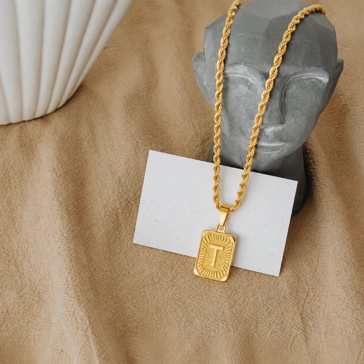 Men’s Initial Dog Tag Necklace