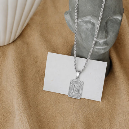 Men’s Initial Dog Tag Necklace