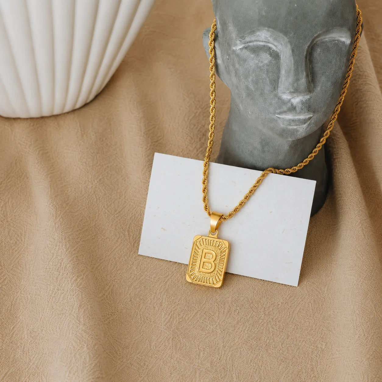 Men’s Initial Dog Tag Necklace