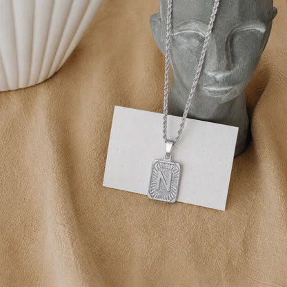 Men’s Initial Dog Tag Necklace