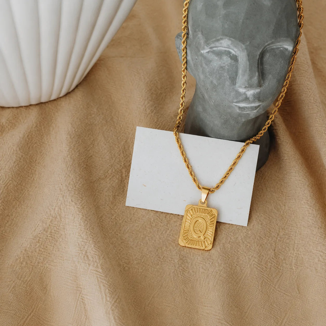Men’s Initial Dog Tag Necklace