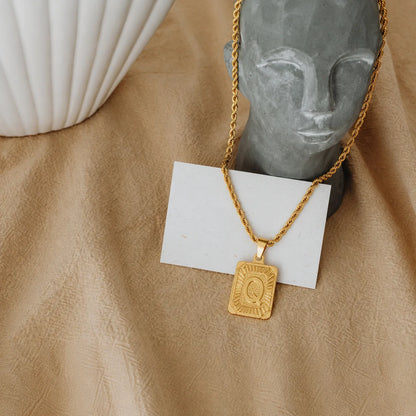 Men’s Initial Dog Tag Necklace