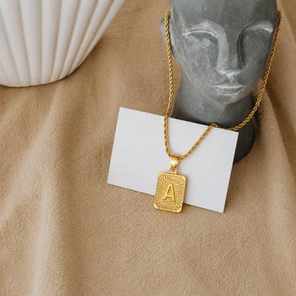 Men’s Initial Dog Tag Necklace