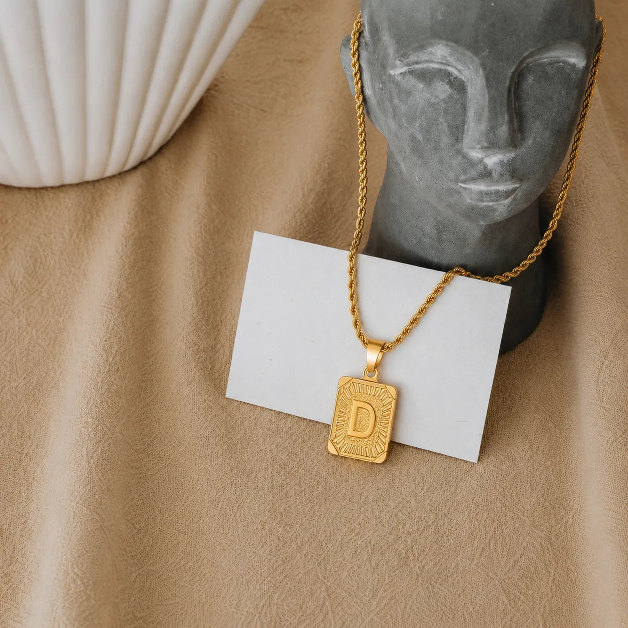 Men’s Initial Dog Tag Necklace
