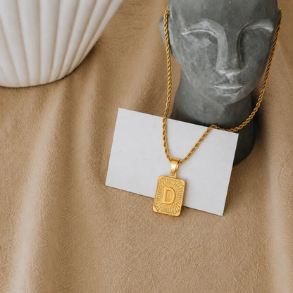 Men’s Initial Dog Tag Necklace