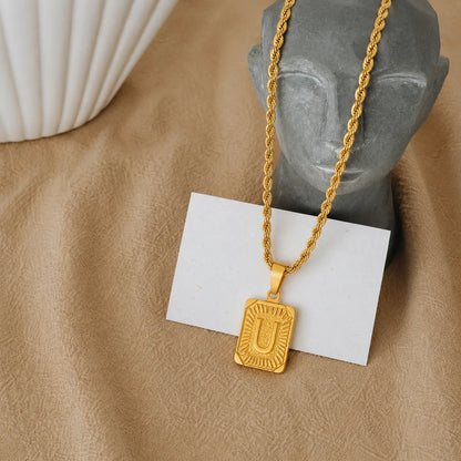Men’s Initial Dog Tag Necklace