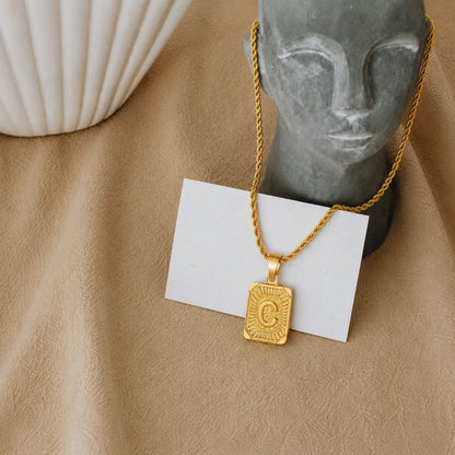 Men’s Initial Dog Tag Necklace