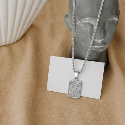 Men’s Initial Dog Tag Necklace