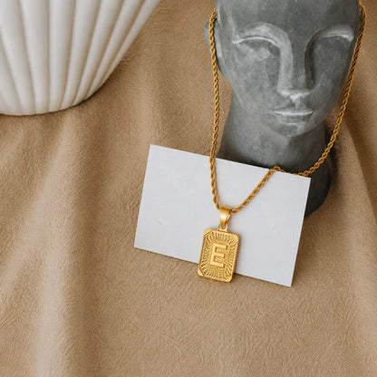 Men’s Initial Dog Tag Necklace