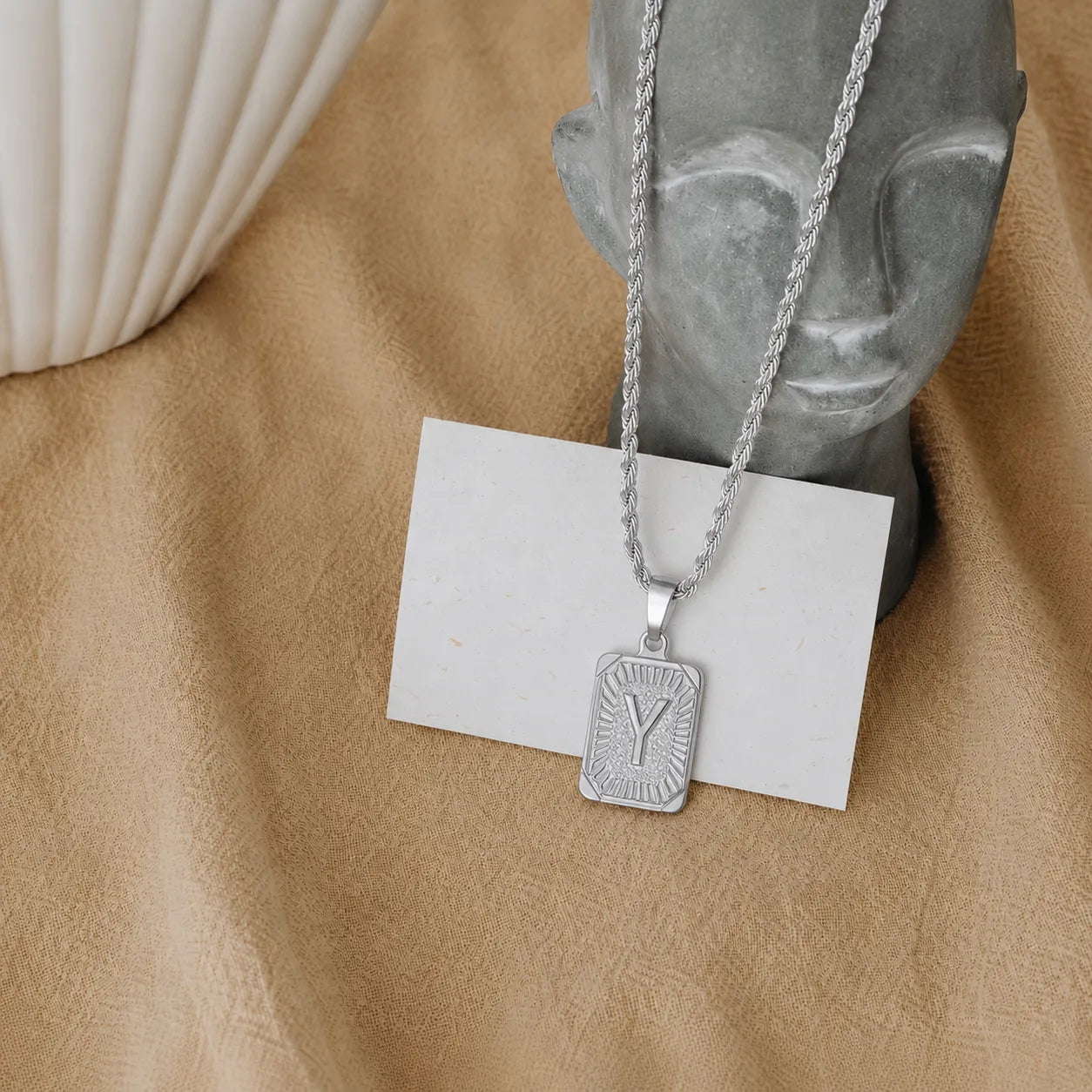 Men’s Initial Dog Tag Necklace