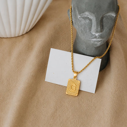 Men’s Initial Dog Tag Necklace