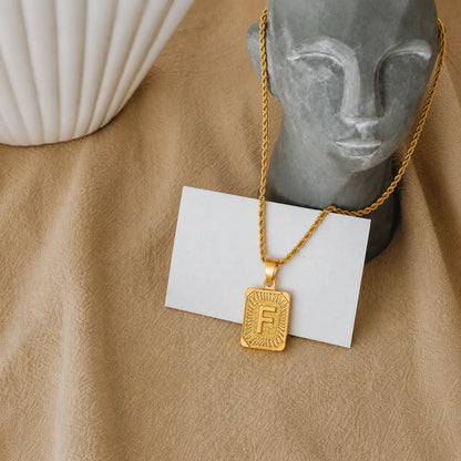 Men’s Initial Dog Tag Necklace