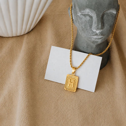 Men’s Initial Dog Tag Necklace