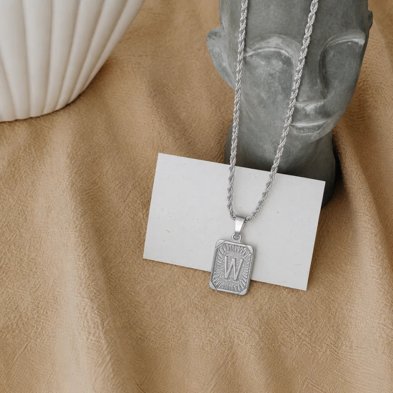 Men’s Initial Dog Tag Necklace