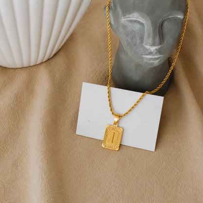 Men’s Initial Dog Tag Necklace