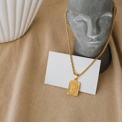 Men’s Initial Dog Tag Necklace