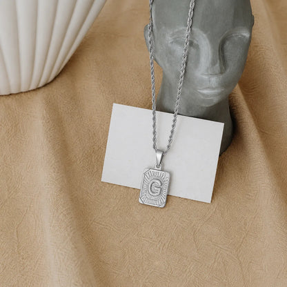 Men’s Initial Dog Tag Necklace
