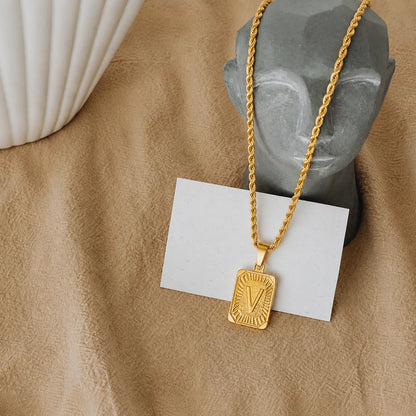 Men’s Initial Dog Tag Necklace