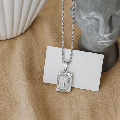 Men’s Initial Dog Tag Necklace