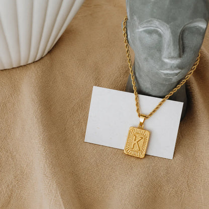 Men’s Initial Dog Tag Necklace