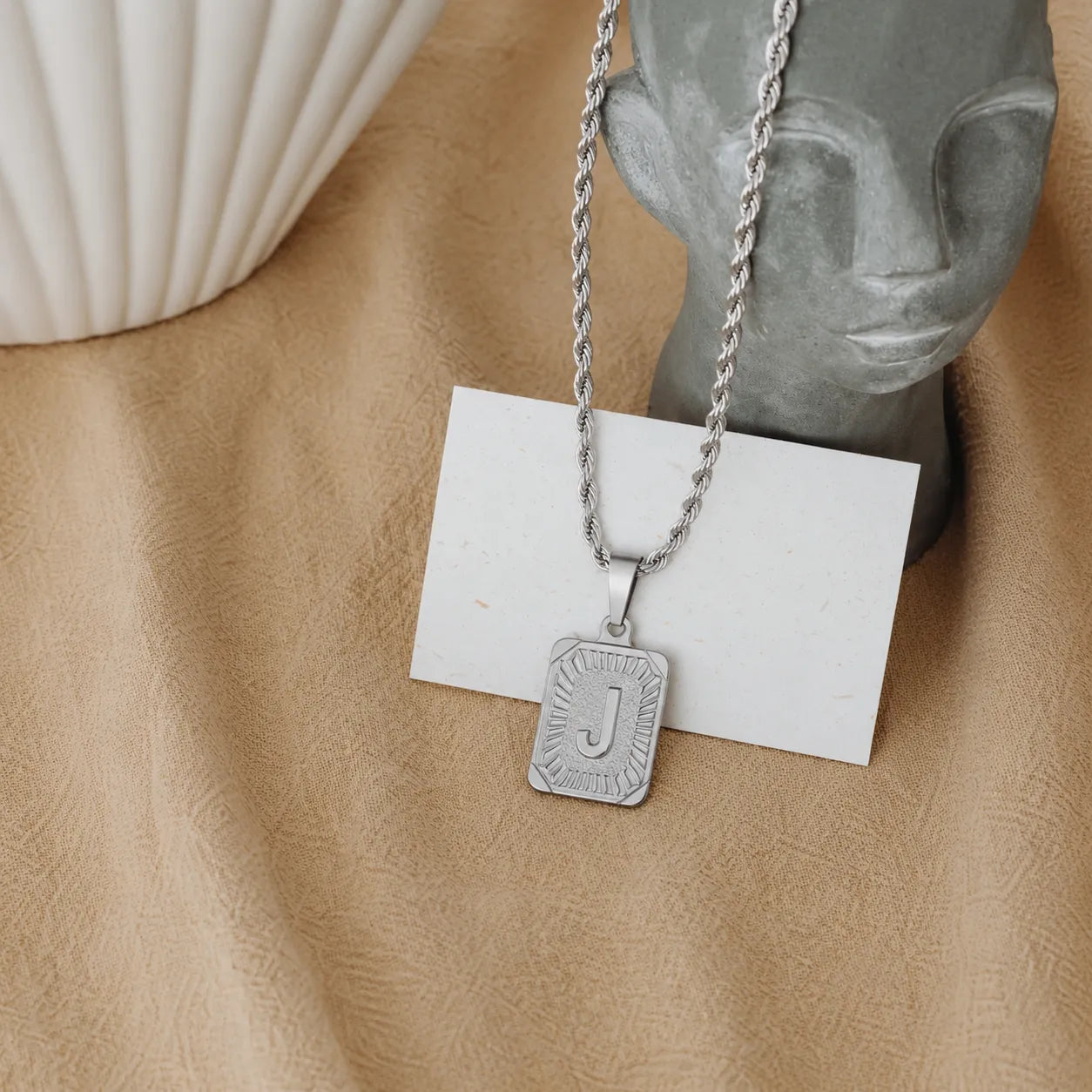 Men’s Initial Dog Tag Necklace