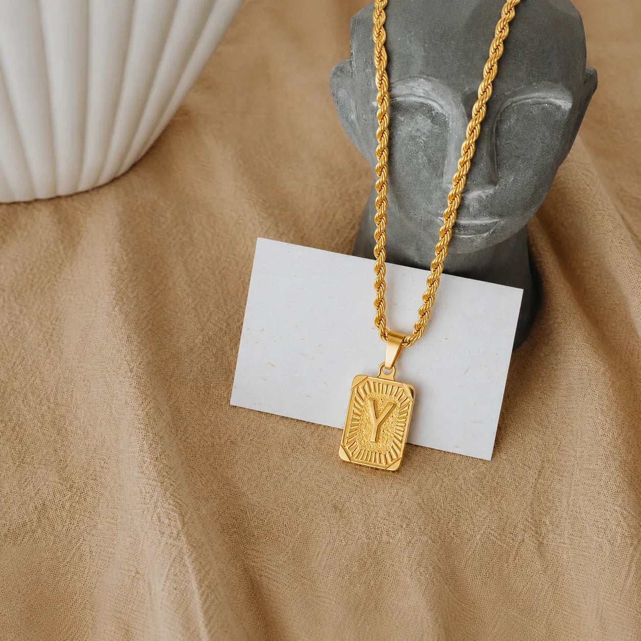 Men’s Initial Dog Tag Necklace