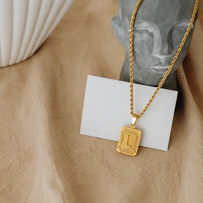 Men’s Initial Dog Tag Necklace
