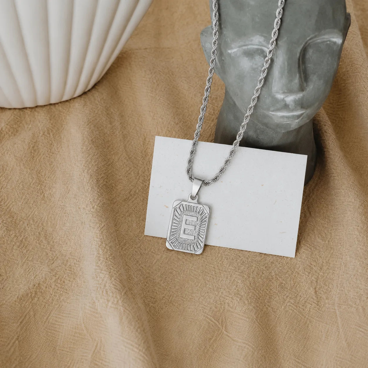 Men’s Initial Dog Tag Necklace