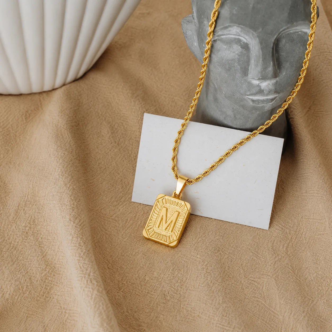Men’s Initial Dog Tag Necklace
