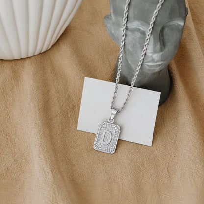 Men’s Initial Dog Tag Necklace