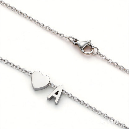 Personalized Heart Initial Necklace