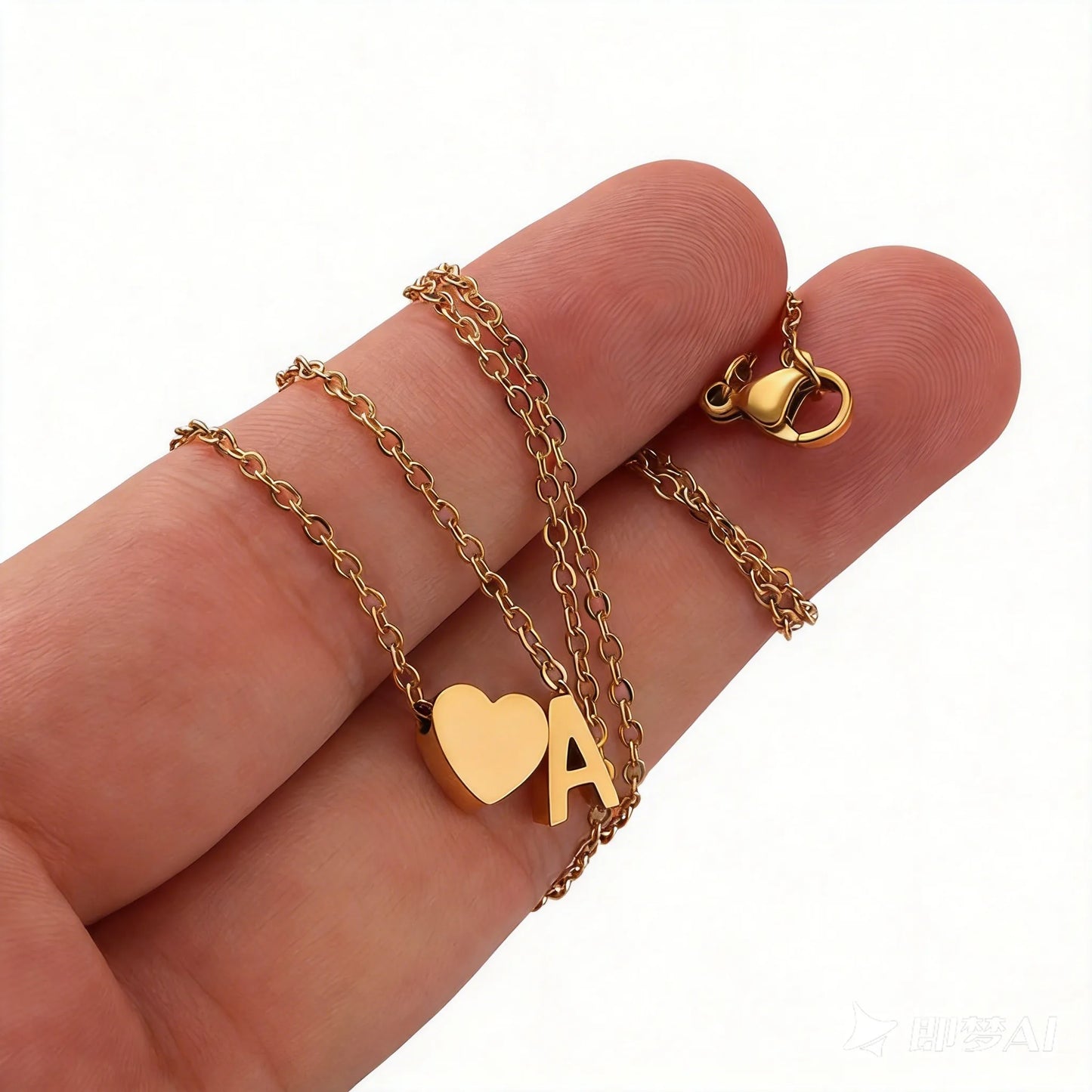 Personalized Heart Initial Necklace