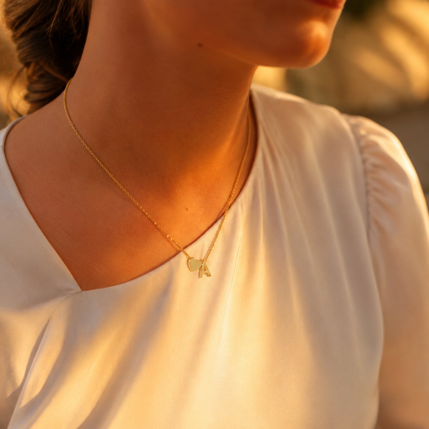 Personalized Heart Initial Necklace