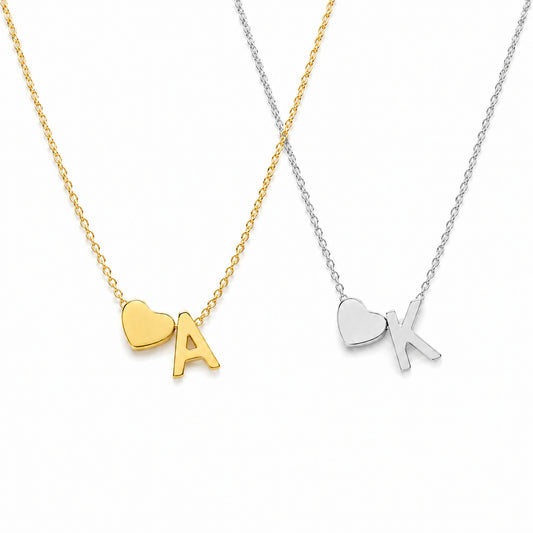 Personalized Heart Initial Necklace
