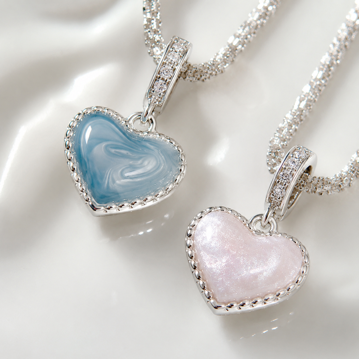 Mother of Pearl Heart Pendant Necklace