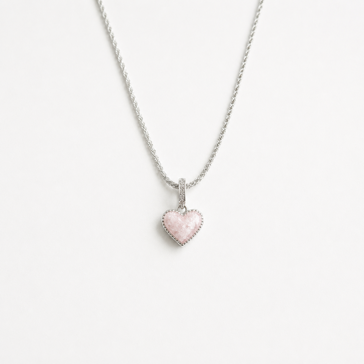 Mother of Pearl Heart Pendant Necklace