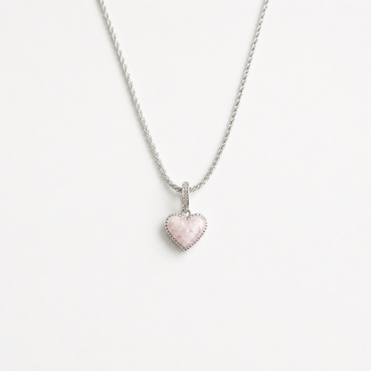 Mother of Pearl Heart Pendant Necklace