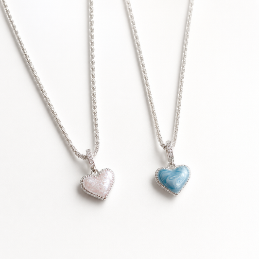 Mother of Pearl Heart Pendant Necklace