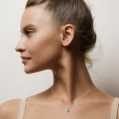 Mother of Pearl Heart Pendant Necklace