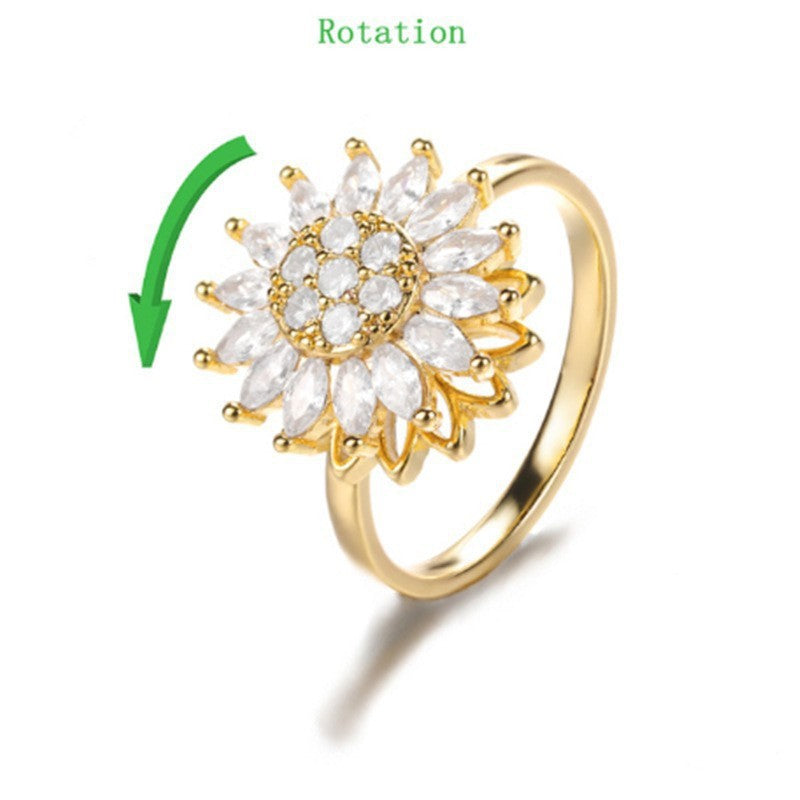 Rotating Sunflower Jewelry Set