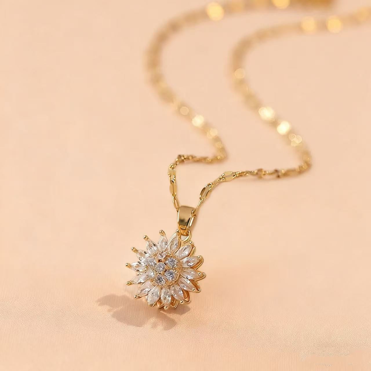 Rotating Sunflower Jewelry Set
