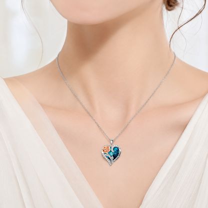Rose Heart Crystal Necklace