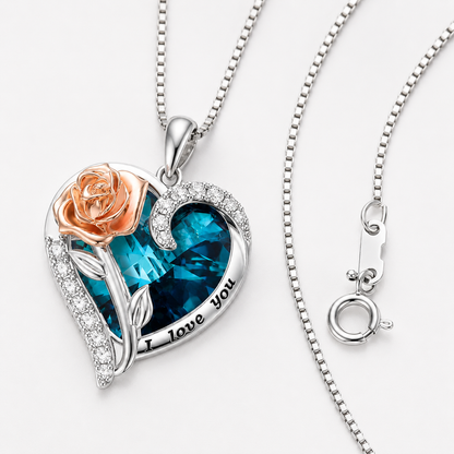 Rose Heart Crystal Necklace