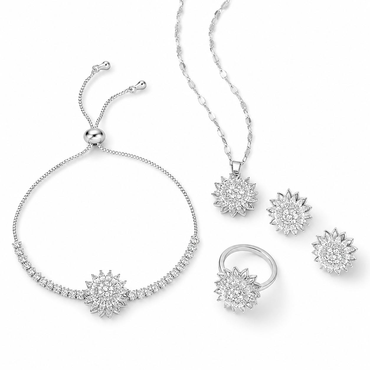Rotating Sunflower Jewelry Set