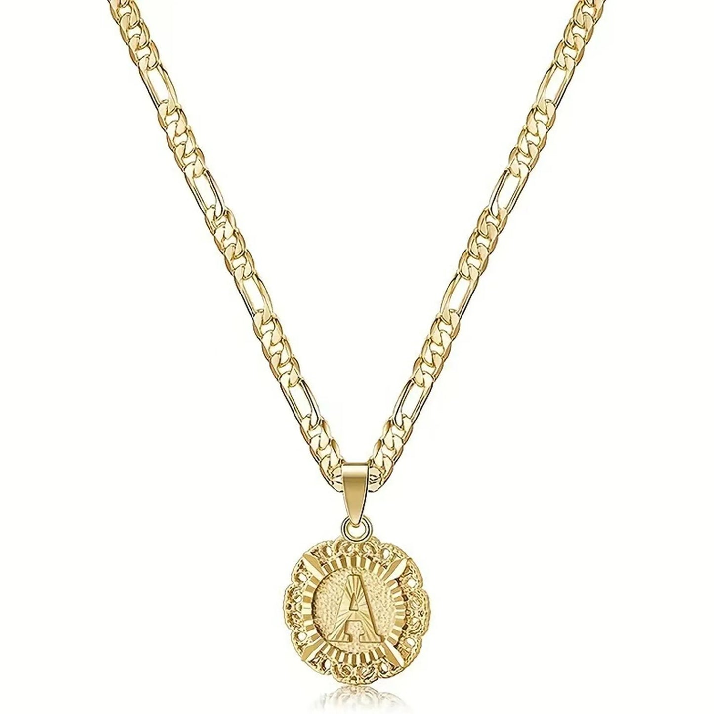 Round Initial Pendant Necklace