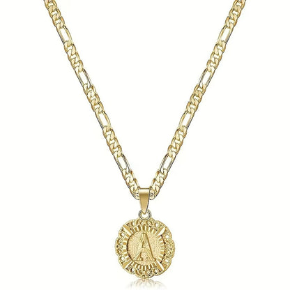 Round Initial Pendant Necklace
