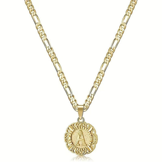 Round Initial Pendant Necklace
