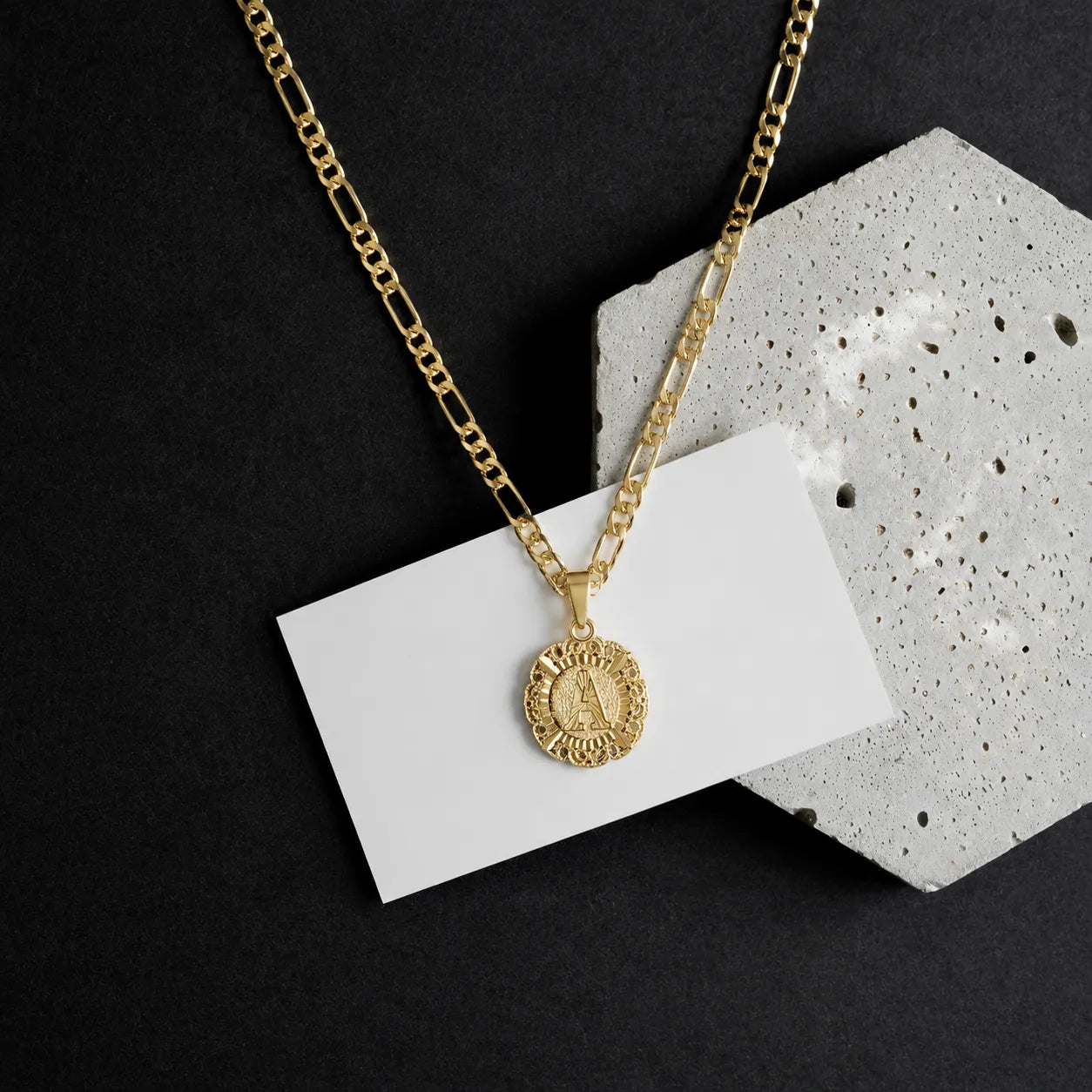 Round Initial Pendant Necklace
