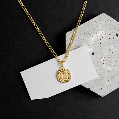 Round Initial Pendant Necklace