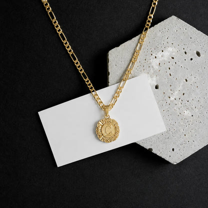 Round Initial Pendant Necklace